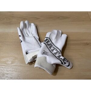 Battle Sports Doom 1.0 Wide Receiver Football Gloves, Youth Medium, White
